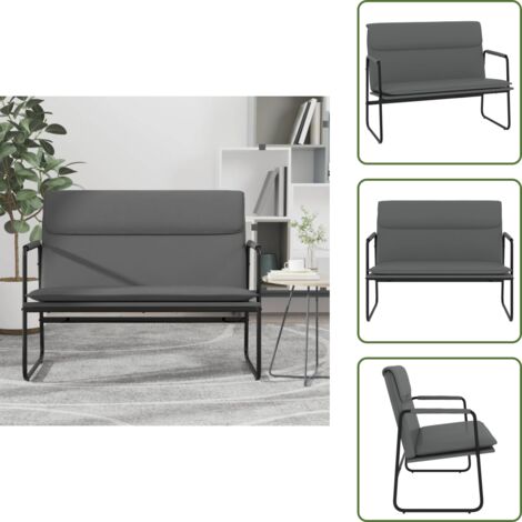 Banco de cuero sintético para sala - vidaXL Banco de cuero sintético gris 100x64x80 cm - Banco de cuero sintético para estar