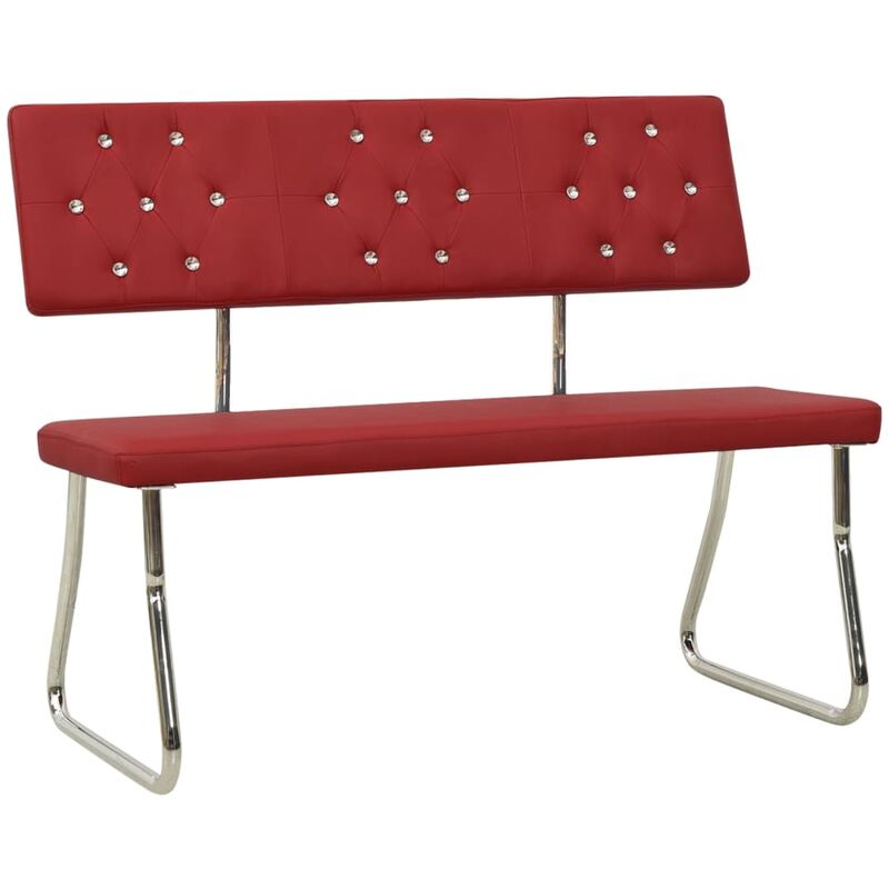 

Banco de cuero sintético rojo tinto 110 cm