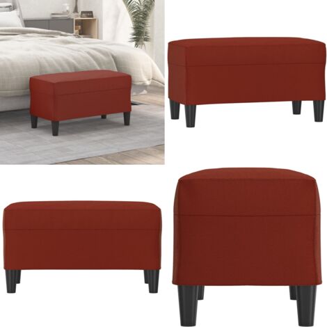 Banco de cuero sintético rojo vino tinto 70x35x41 cm - Banco de pie - Banco de recibidor