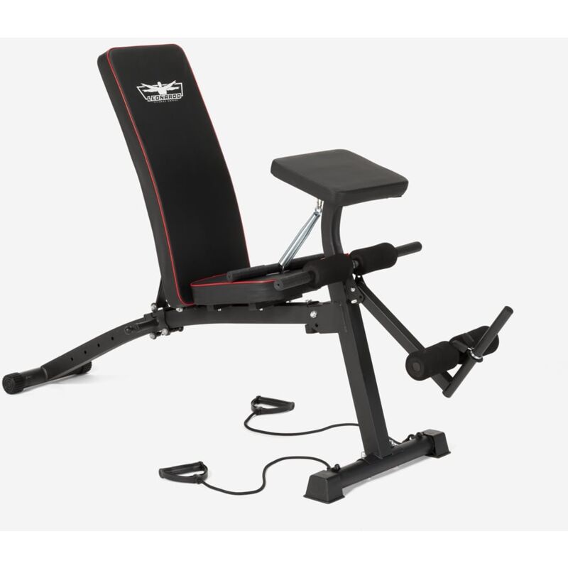 

Banco de ejercicios multifuncional para curl de piernas reclinable y respaldo ajustable Musashi