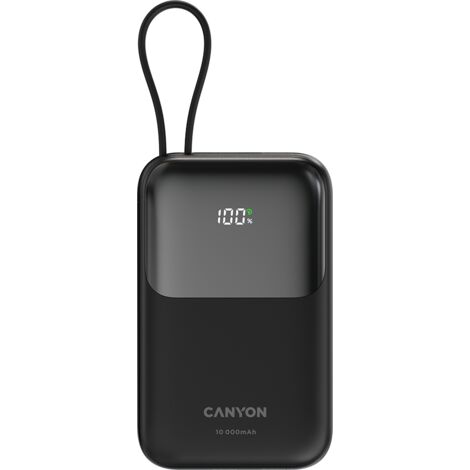 Banco de energía CANYON OnPower 101 con cable 10000 mAh PD22.5W Negro