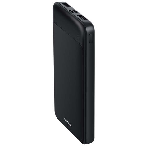 Banco de energía V-TAC de 10 000 mAh, carga rápida PD de 22,5 W, USB-A, USB tipo C, micro USB