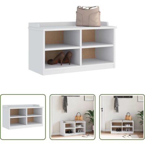 Banco de entrada -  Banco de recibidor SANDNES madera maciza pino blanco 87x40x50cm