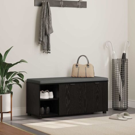 Banco de entrada con cojín Roble Negro 100 x 38 x 46 cm