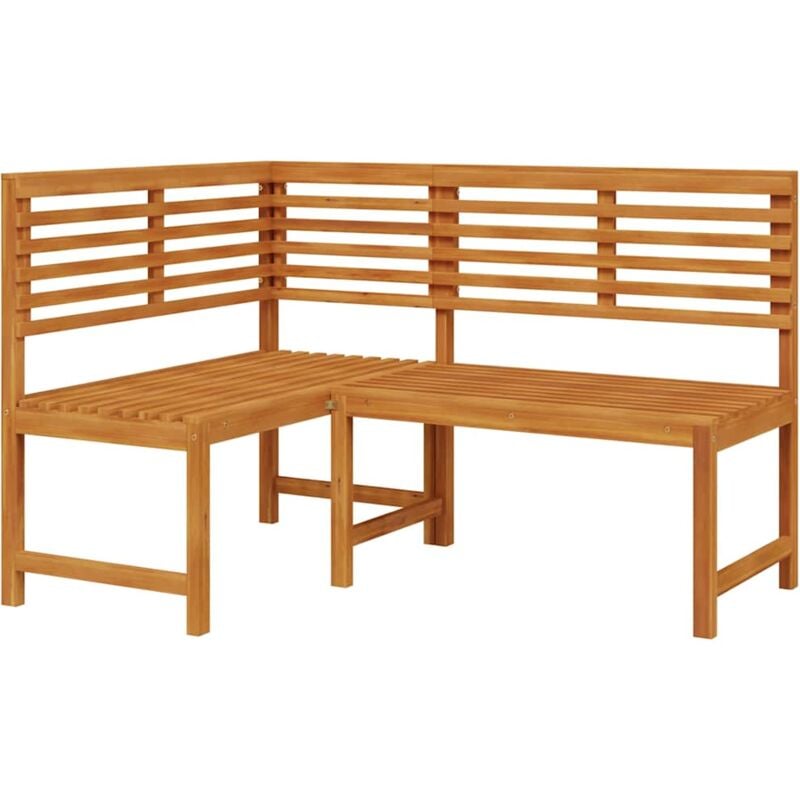 

vidaXL Banco de esquina de jardín 140 cm madera maciza de acacia - Marrón