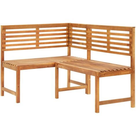 Banco de esquina de jardín madera maciza de acacia 140 cm vidaXL