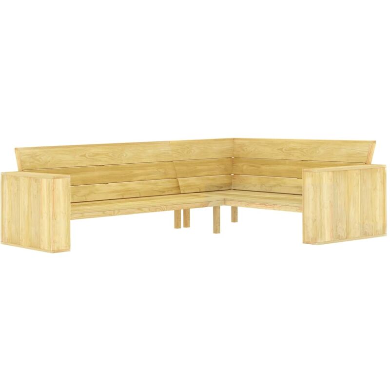 

Banco de esquina de jardín madera de pino impregnada 239 cm - Verde