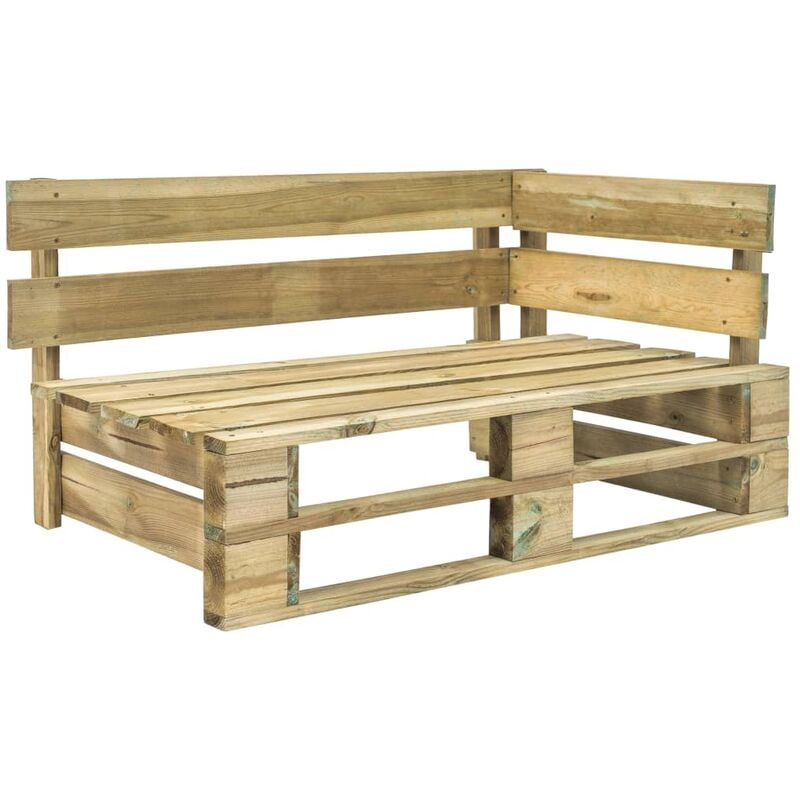 

vidaXL Banco de esquina de palés para jardín madera - Marrón