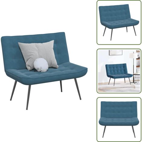 Banco de estudio - vidaXL Banco de terciopelo azul 110x74x84 cm - Banco de dormitorio