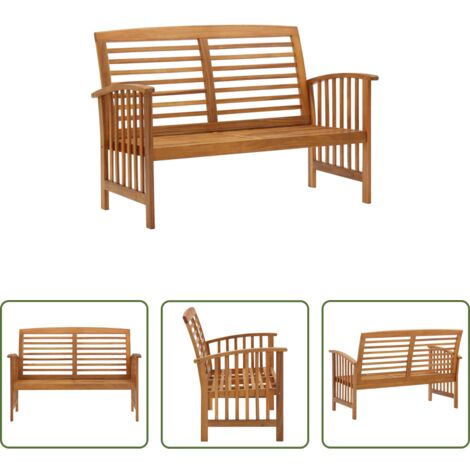 Banco de exterior -  Banco de jardín de madera maciza de acacia 119 cm