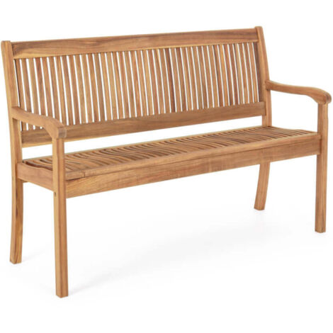 Banco de exterior de madera de acacia de 2 plazas