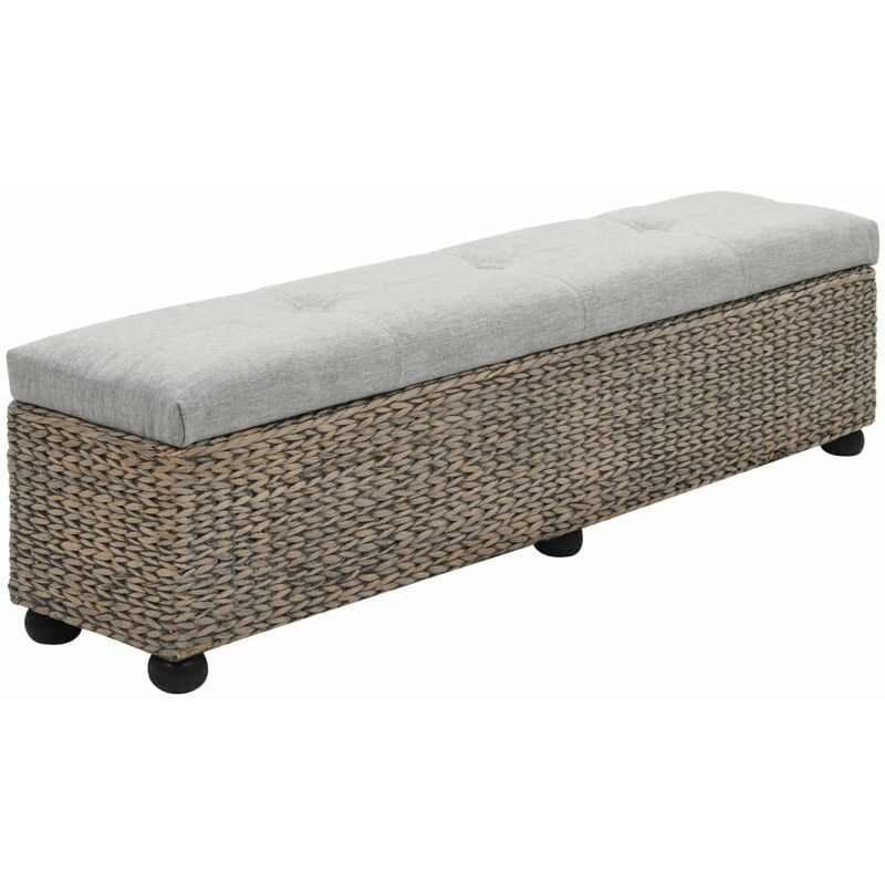 

Banco de hierba marina 140x29x36 cm gris