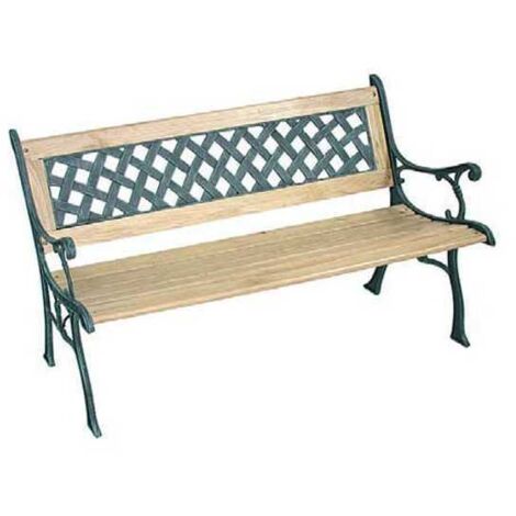 Banco de hierro/madera con cuadros de 126 cm Vette 04777