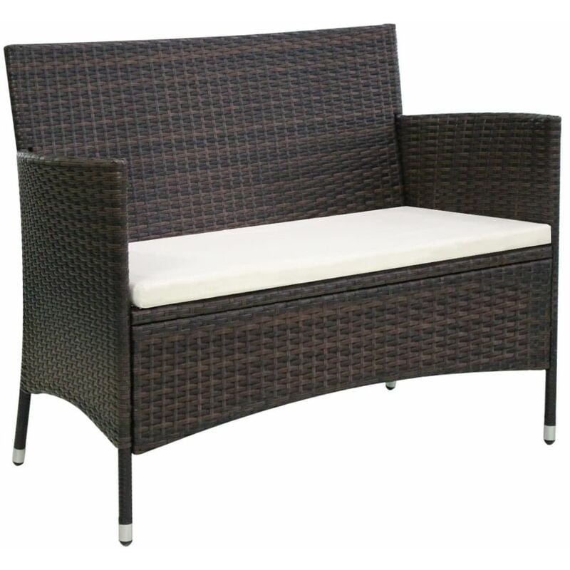 

Banco de jardín 106 cm ratán sintético marrón