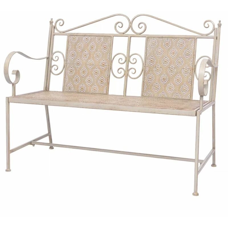 

Banco de jardín 115 cm acero blanco vintage