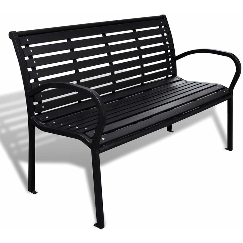 

Banco de jardín 125 cm acero y WPC negro