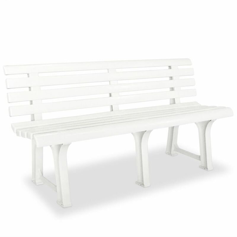 

Banco de jardín 145,5 cm plástico blanco