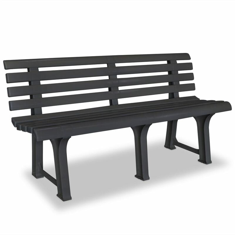 

Banco de jardín 145,5 cm plástico gris antracita