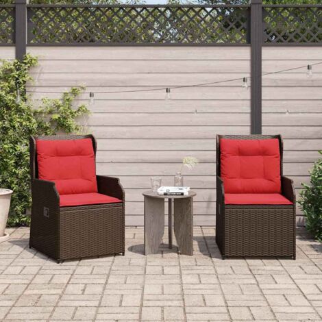 Banco de jardín 2 pcs Marrón ratán sintético