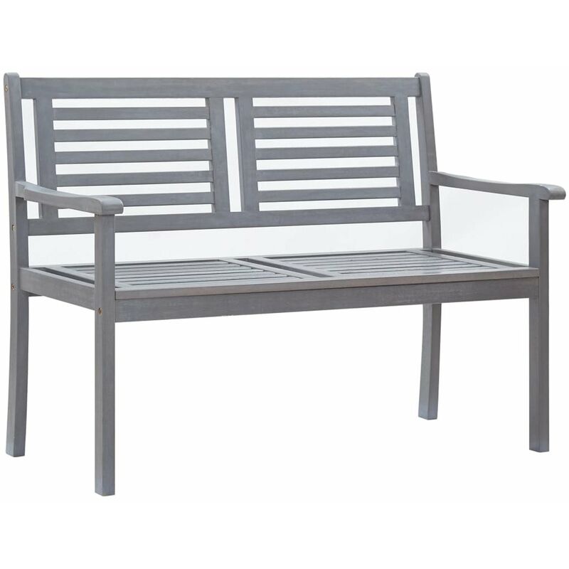 

Banco de jardin 2 plazas madera maciza de eucalipto gris 120 cm