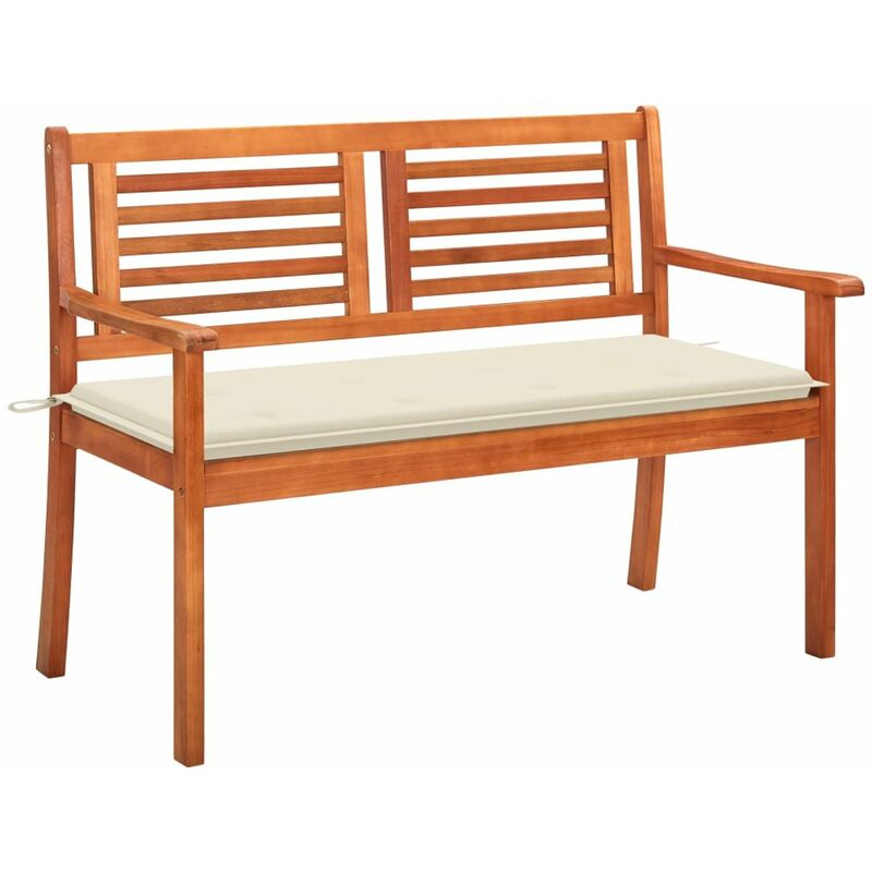 

Banco de jardin 2 plazas madera maciza eucalipto y cojin 120 cm