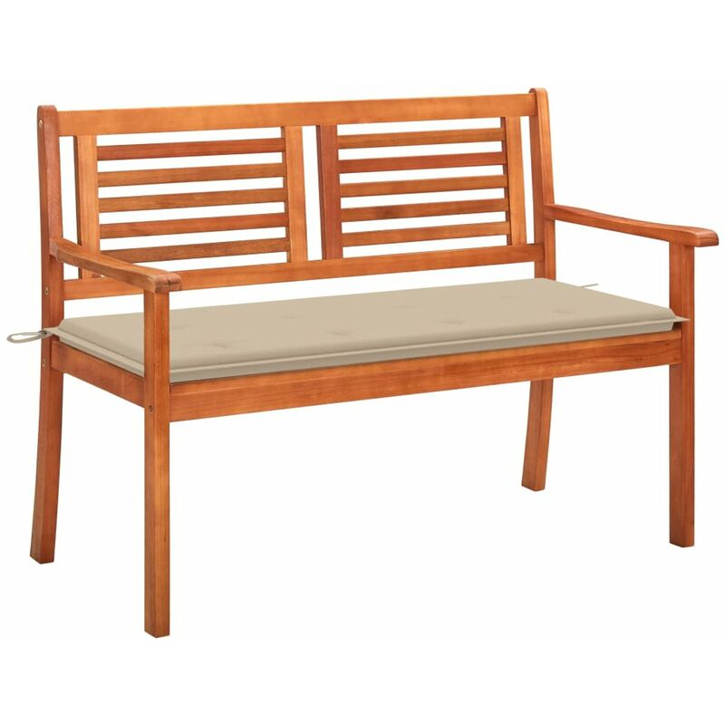 

Banco de jardin 2 plazas madera maciza eucalipto y cojin 120 cm