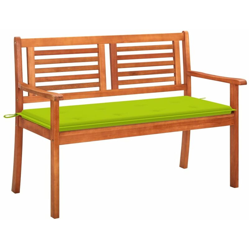 

Banco de jardin 2 plazas madera maciza eucalipto y cojin 120 cm