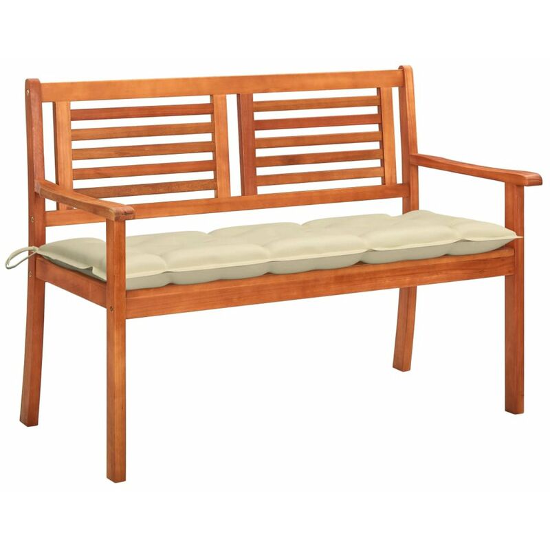 

Banco de jardin 2 plazas madera maciza eucalipto y cojin 120 cm