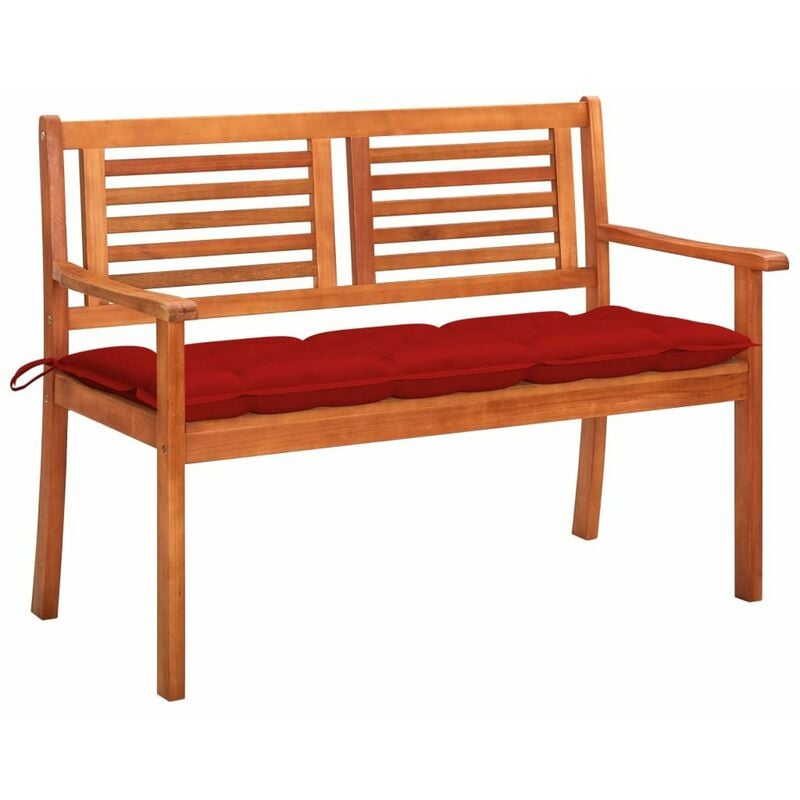 

Banco de jardin 2 plazas madera maciza eucalipto y cojin 120 cm