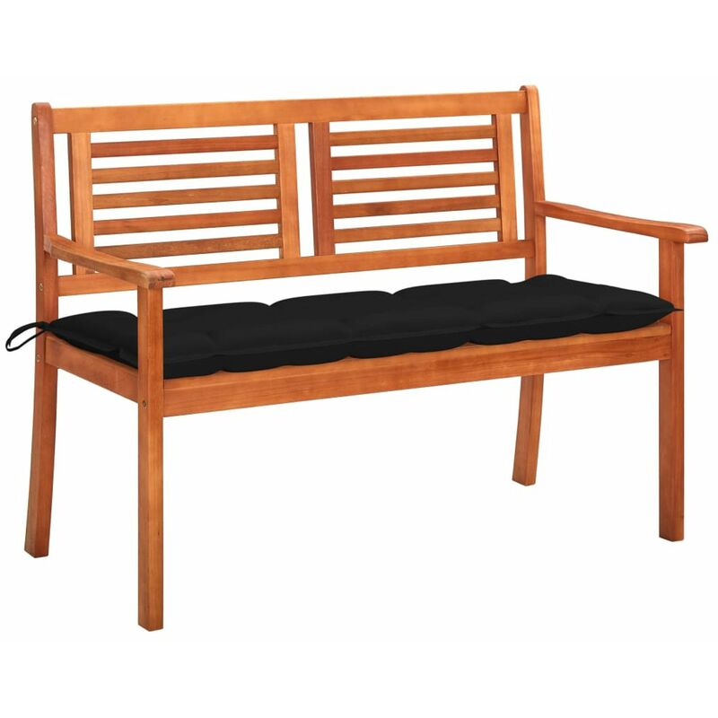 

Banco de jardin 2 plazas madera maciza eucalipto y cojin 120 cm