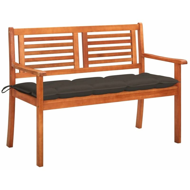 

Banco de jardin 2 plazas madera maciza eucalipto y cojin 120 cm