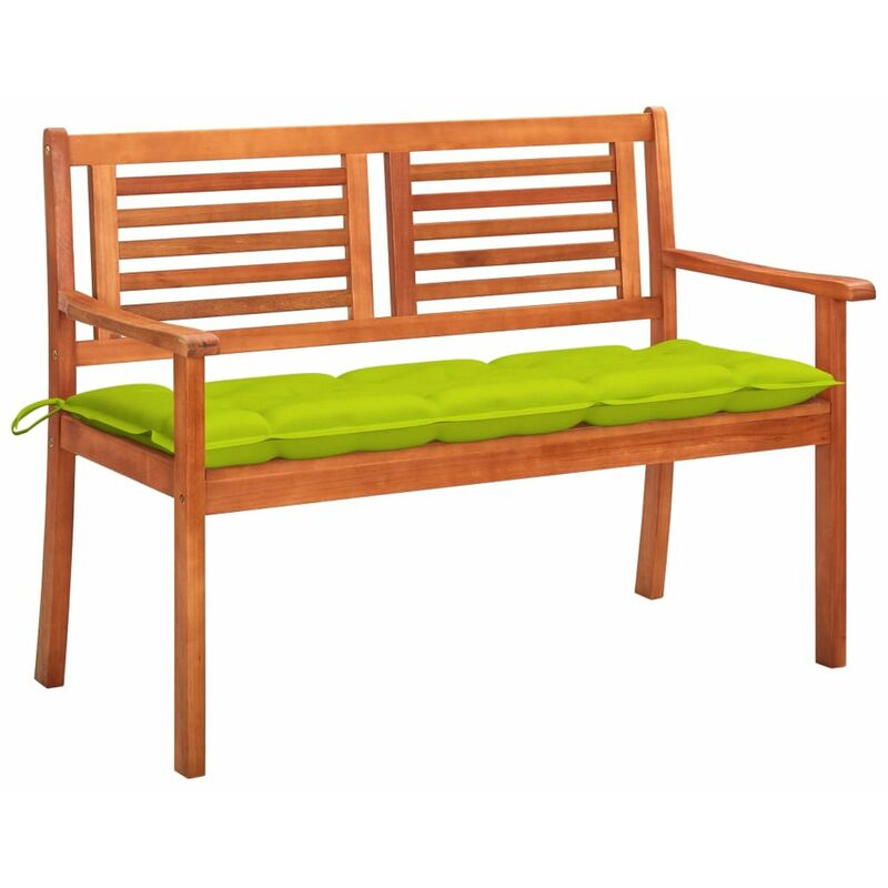 

Banco de jardin 2 plazas madera maciza eucalipto y cojin 120 cm