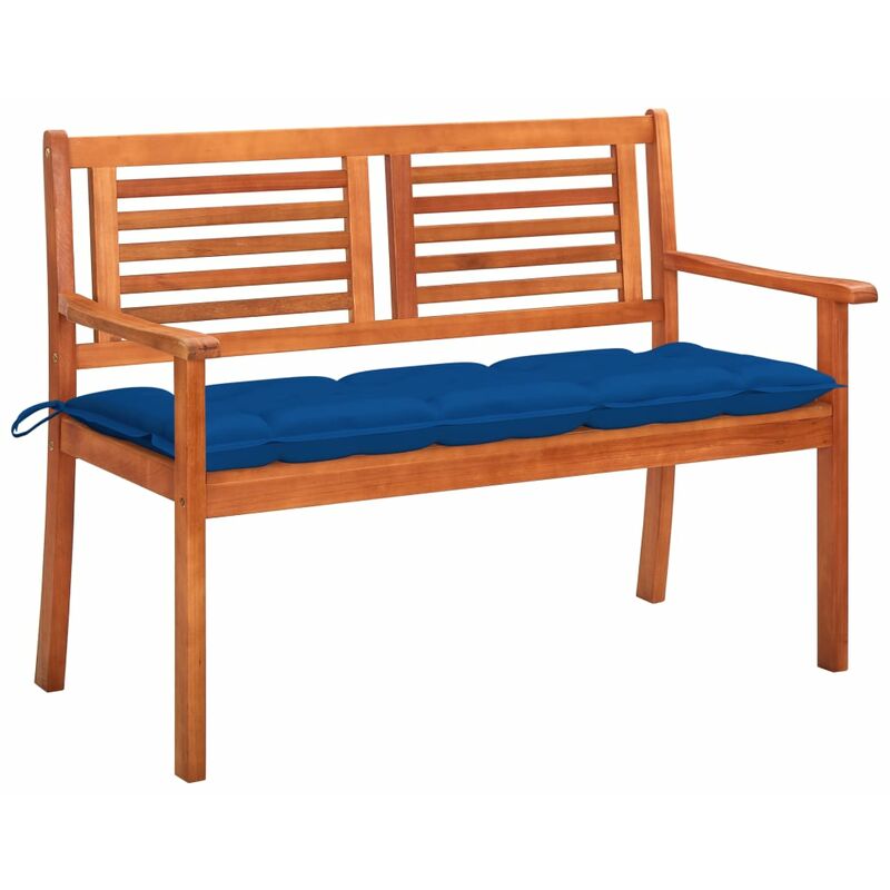 

Banco de jardín 2 plazas madera maciza eucalipto y cojín 120 cm