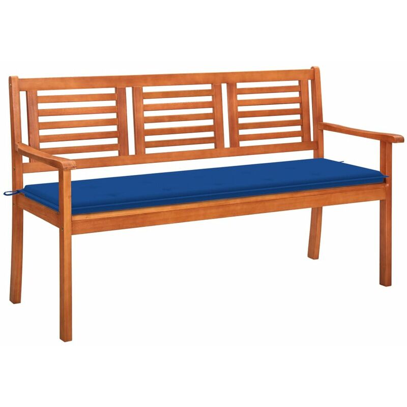 

Banco de jardin 3 plazas madera maciza eucalipto y cojin 150 cm