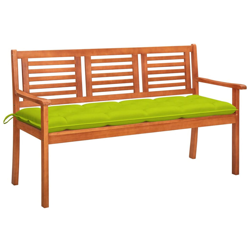 

Banco de jardin 3 plazas madera maciza eucalipto y cojin 150 cm