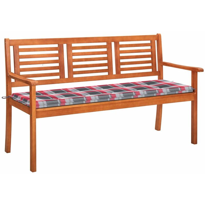 

Banco de jardin 3 plazas madera maciza eucalipto y cojin 150 cm