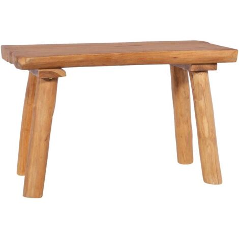 Banco de jardín 80 cm madera maciza de teca 020010655