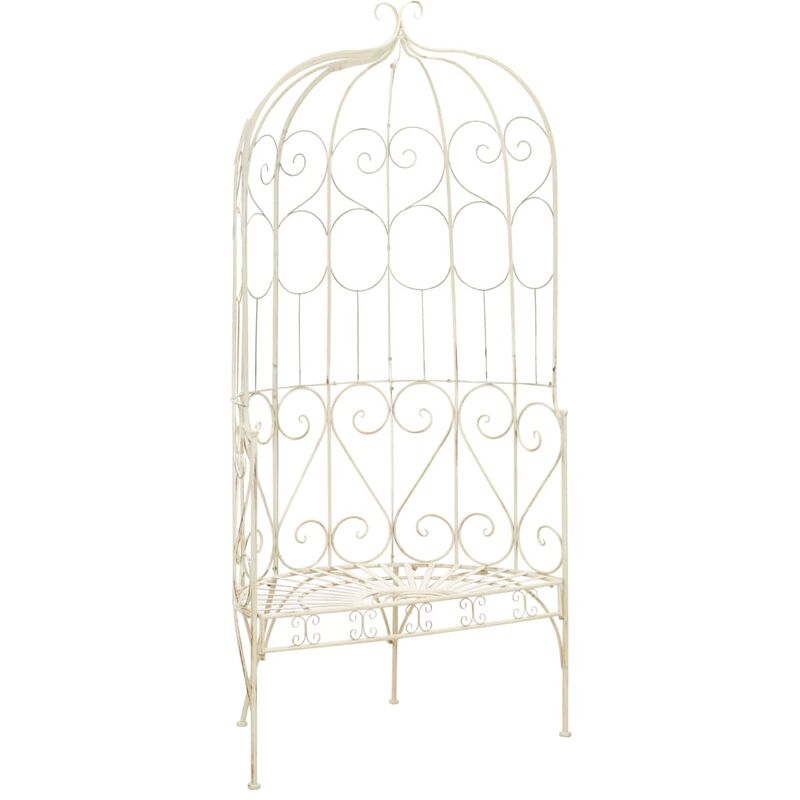 

Banco de jardín 95 cm hierro color blanco antiguo