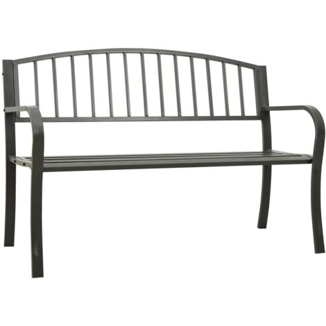 Banco de jardín acero gris 120 cm