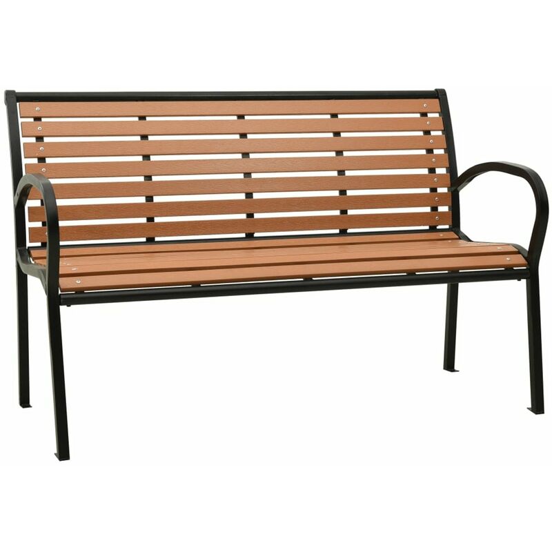 

Banco de jardin acero y WPC negro y marron 125 cm