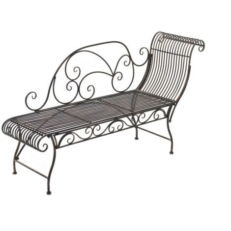 Banco de jardín banco con asiento adicional diseño en metal bronce 156x46 cm 100002936