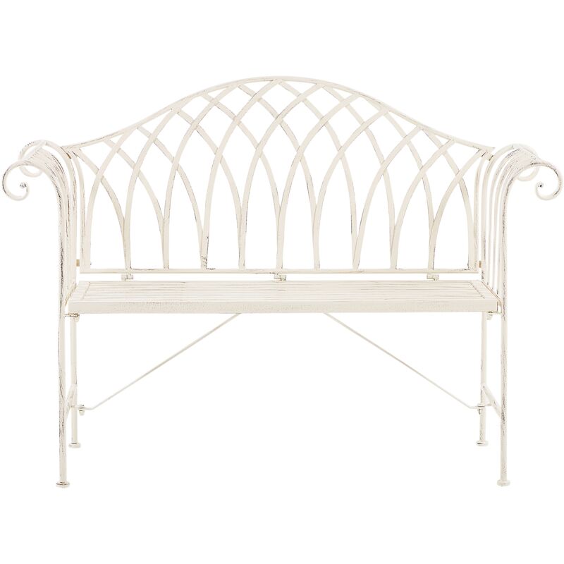 

Beliani - Banco de jardín blanco 130 cm MILAZZO