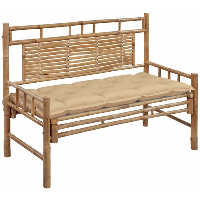 

Banco de jardin con cojin bambu 120 cm