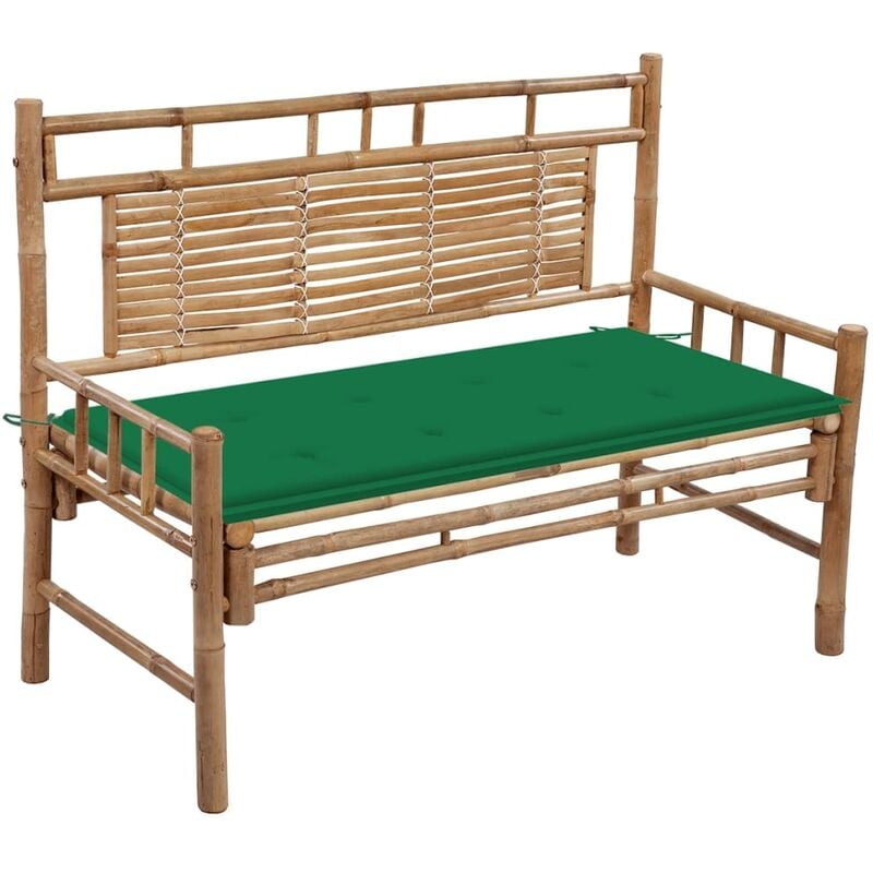 

Banco de jardín con cojín bambú 120 cm