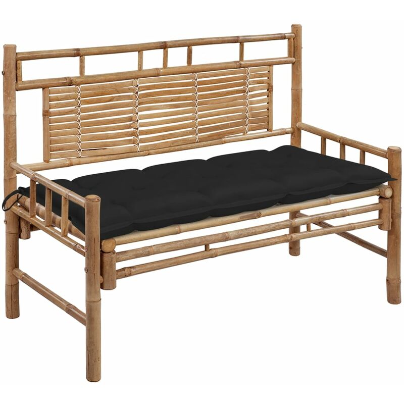 

Banco de jardín con cojín bambú 120 cm