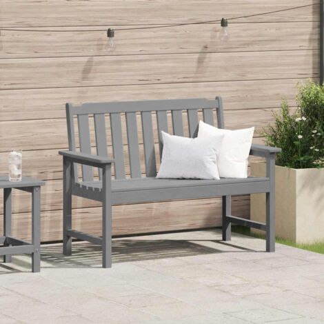 Banco de jardín con cojín Gris Claro 120 x 59 x 88cm HDPE