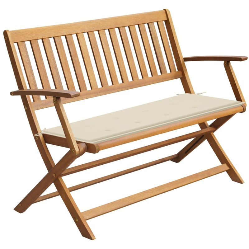 

Banco de jardin con cojin madera maciza de acacia 120 cm