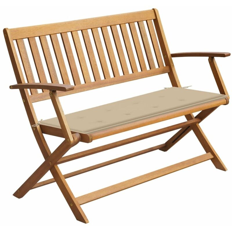 

Banco de jardin con cojin madera maciza de acacia 120 cm