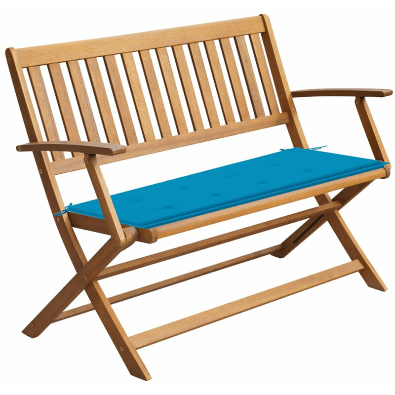 

Banco de jardin con cojin madera maciza de acacia 120 cm
