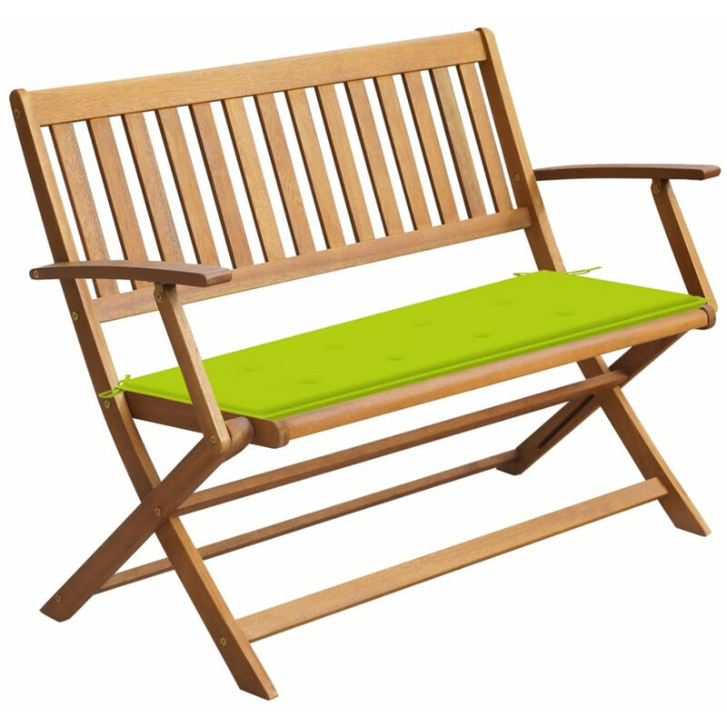 

Banco de jardin con cojin madera maciza de acacia 120 cm